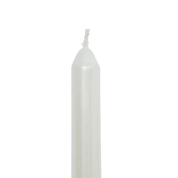 Set med 4 Stiftljus "Satin" 25cm Vit