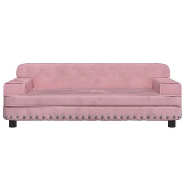 vidaXL Barnsoffa Rosa 90x53x30 cm Sammet 3196282