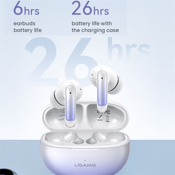 Trådlösa hörlurar - Usams - US-XD19 - Bluetooth 5.3 - ENC - Lila gradient
