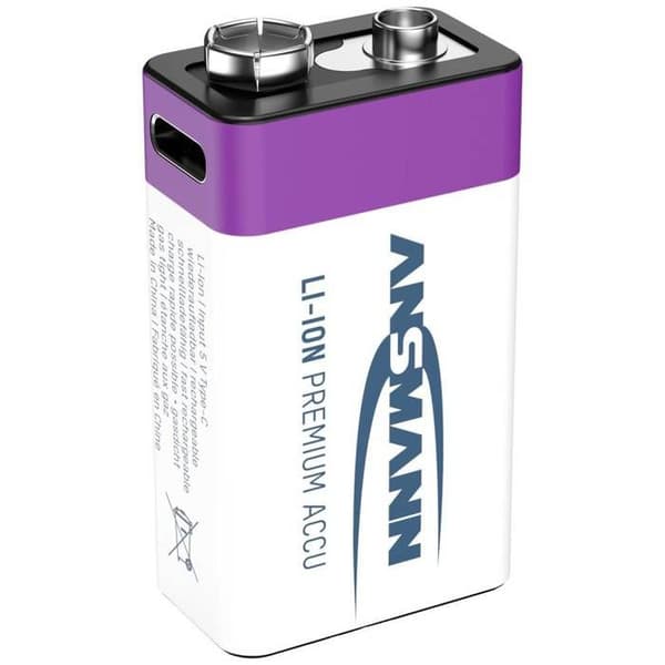 Ansmann E-Block USB-C Batteri USB-C® Li-Ion 400 mAh 9 V 1 st(s)