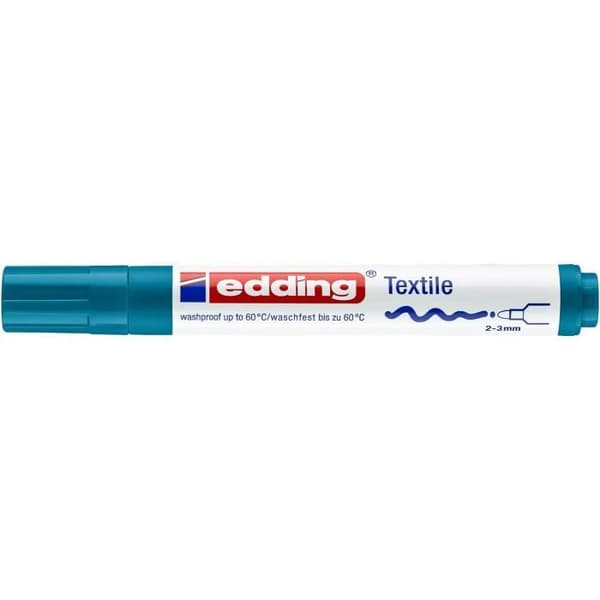 Textilmärkare - EDDING - 4500 - Orientblå - Spets 2-3 mm - Förpackning med 10