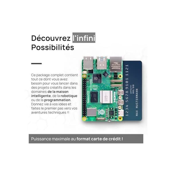 Barebones - db-tronic - Raspberry Pi 5 - 2 Go RAM - 64Go Edition - USB-C strömförsörjning 27 W