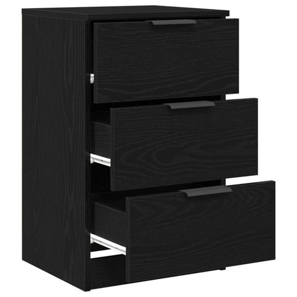 Sängbord i svart ek 40x65x65 cm