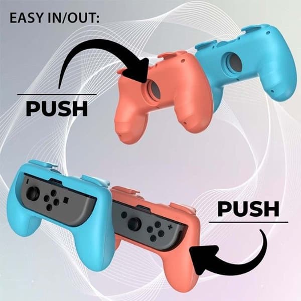 Bekvämlighetsgrepp - VARUMÄRKE - Joy-Cons - 2-pack - Rosa och Turkos - Universella