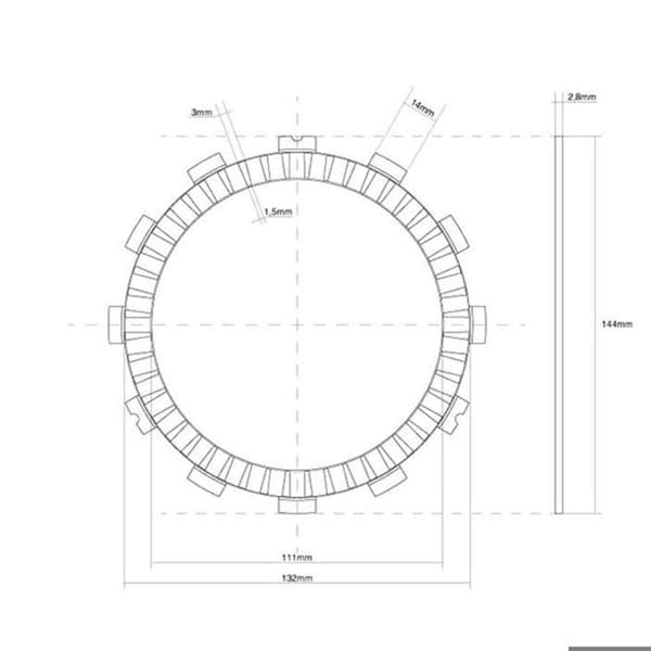 FCC 15 7 kopplingsskivor kit i stål 8 förseglade 7460108