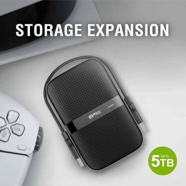 Extern hårddisk - Silicon Power Armor A60 5To Grön - Stötstålig USB3.2