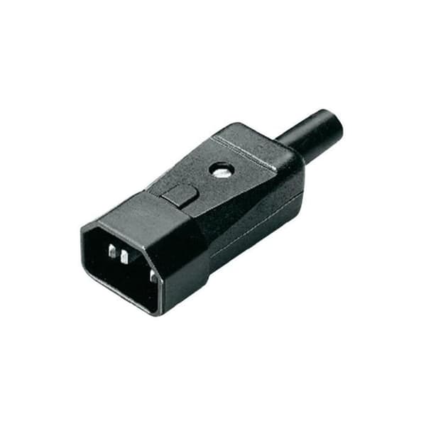 Hannplugg typ E - Kaiser - 10 A - 250 V - Svart - Värmetålig