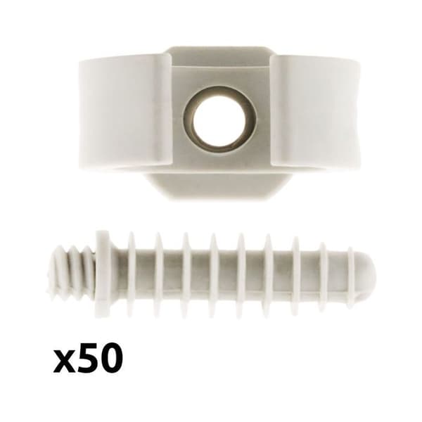 Set med 50 clips med pluggar Ø16mm - Grå - Zenitech