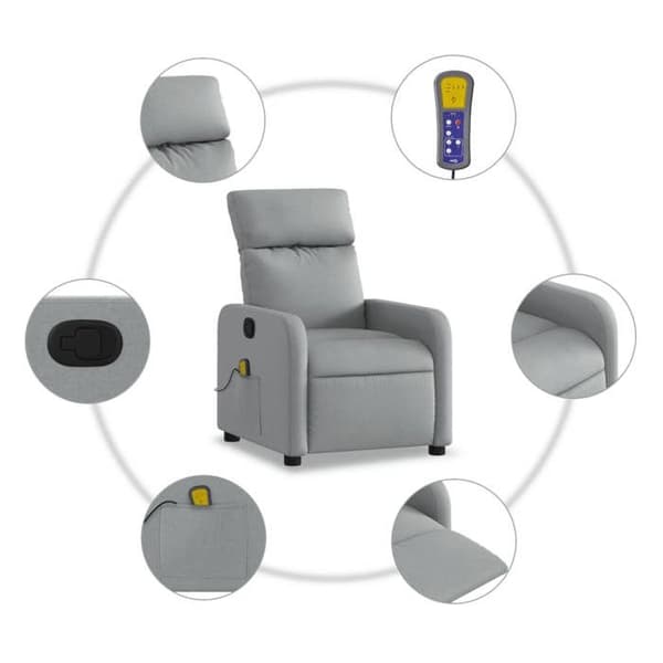 vidaXL Lätt grå massagesoffa 3206863