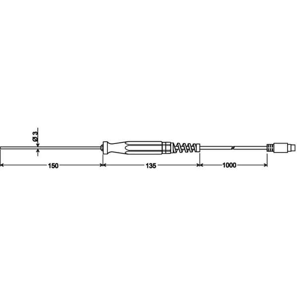 Greisinger GTF 401 1/3DIN nedsänkt sensor -50 till 400 °C Pt100 sensor