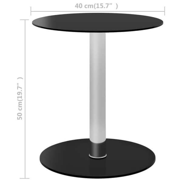 vidaXL Soffbord Svart 40 cm Härdat glas