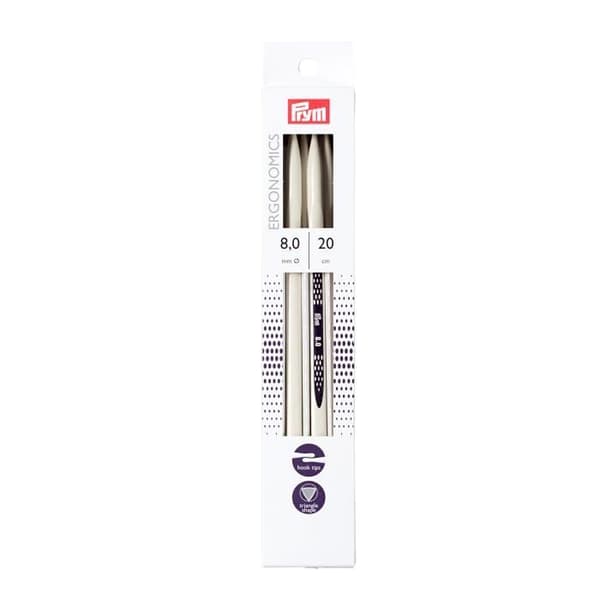 PRYM Ergonomics 20 cm 8 mm dubbelspetsiga stickor - 5-pack