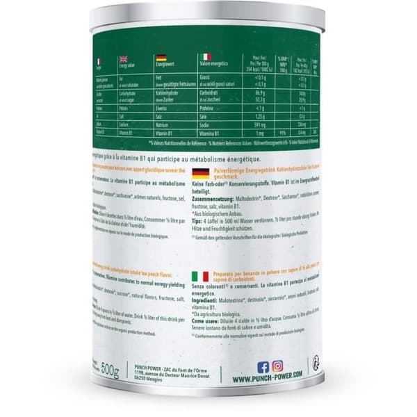 PUNCH POWER Biodrink Peach te - Burk 500 g