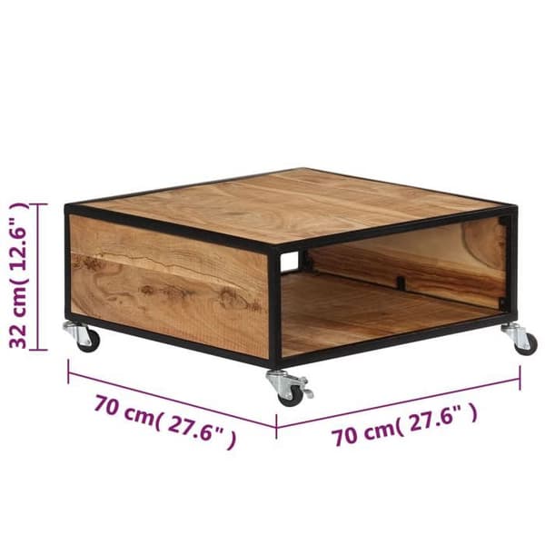 vidaXL soffbord 70x70x32 cm solid akaciaträ 247684