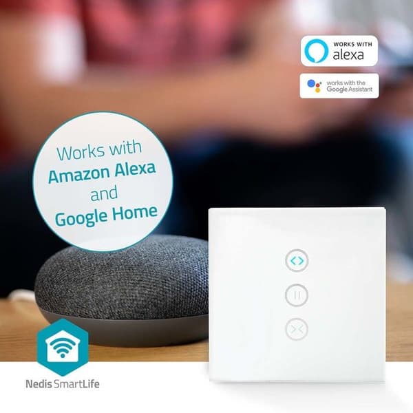 NEDIS WiFi Smart Wall Switch - Controller för gardiner, jalusier eller persienner