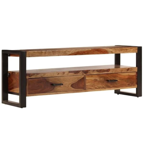 vidaXL TV-möbel 120x35x45 cm Solid Seshamträ