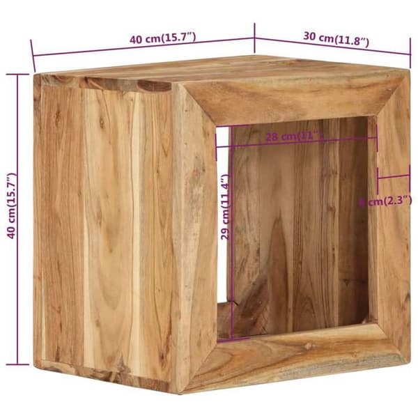 Pall - VIDAXL - 40x30x40 cm - Solid akaciet - Elegant - Praktisk