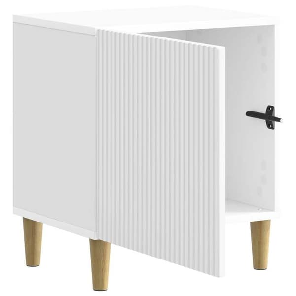vidaXL Sängbord Vit glansig 43 x 34,5 x 50 cm 894573