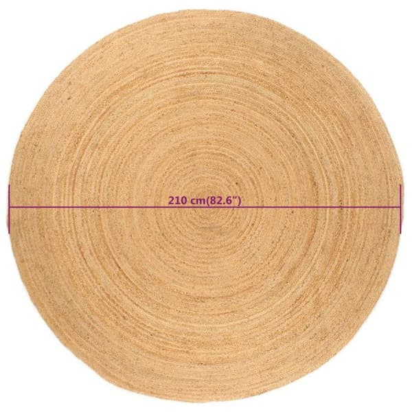vidaXL Flätad jutematta 210 cm Rund 343585