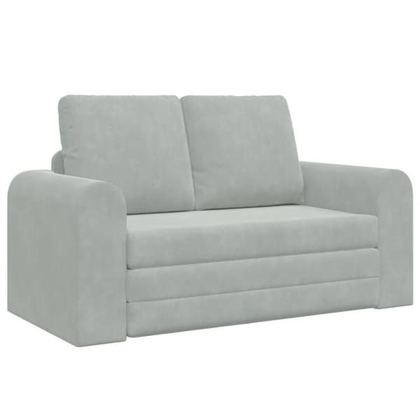 Sängsoffa på golvet 2 i 1 Ljusgrå 148x71x83 cm Sammet