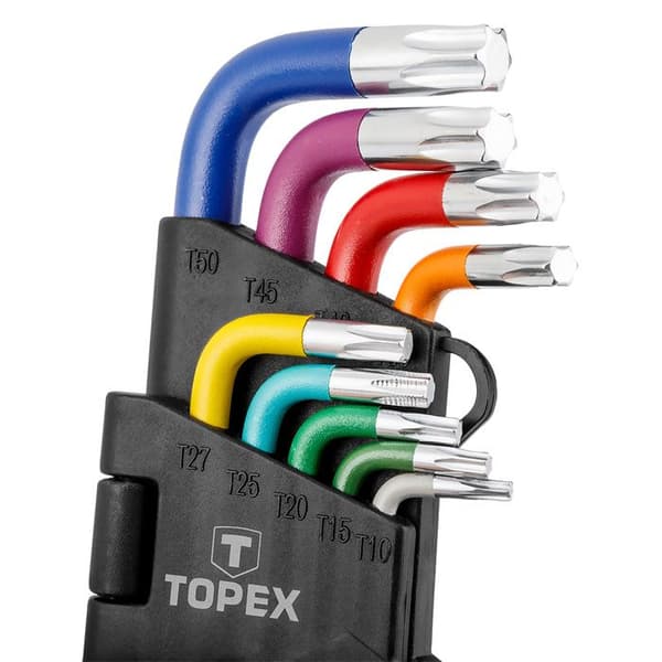 Torx-nycklar, färgglada, 9-delarsset.