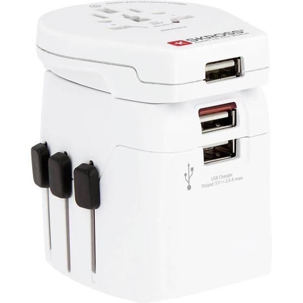 Skross 1302555 Resaadapter Pro Light 3xUSB Världen | LADDNING - STRÖMADAPTER