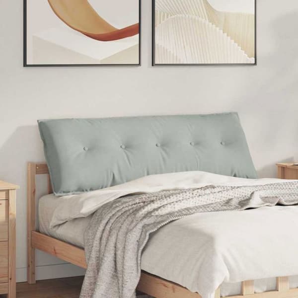 VIDAXL Rektangulär ländryggskudde 140 x 50 cm grått ribbat sammet