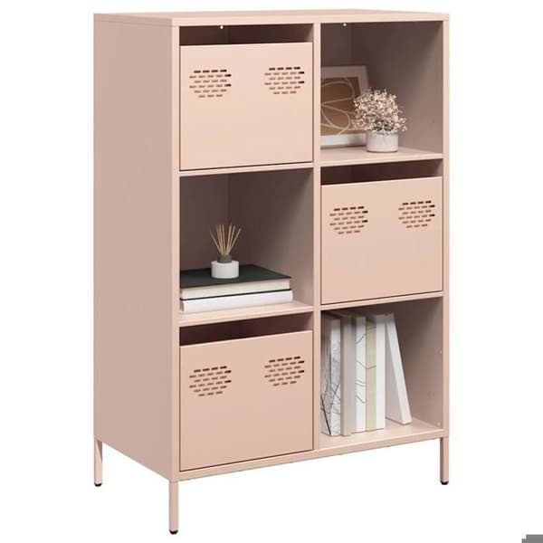 vidaXL Buffé hög rosa 68x39x103,5 cm stål 851407