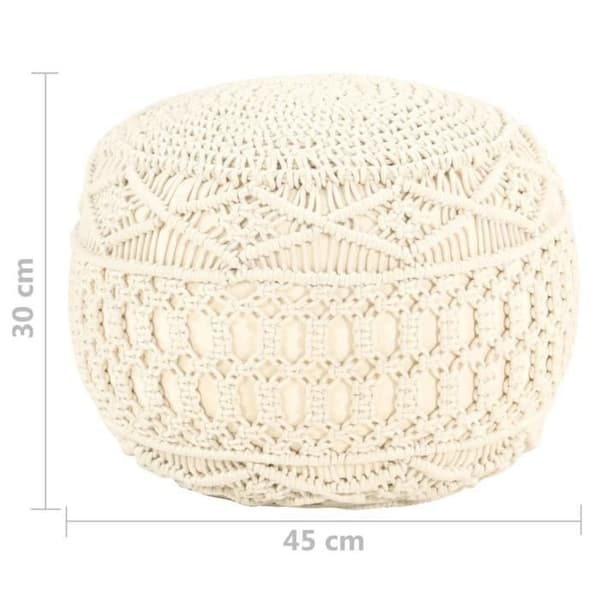 vidaXL Handgjord Makrame-puff 45x30 cm Bomull