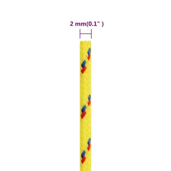 152584 vidaXL Båtline Gul 2 mm 100 m Polypropen