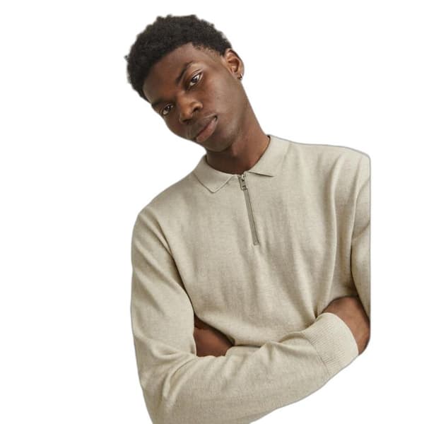 Polo i mesh Jack & Jones Emil - havregryn