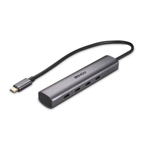 USB-hubb - Lindy - 43384 - 4 portar - USB 3.2 Gen 2 - 10000 Mbit/s