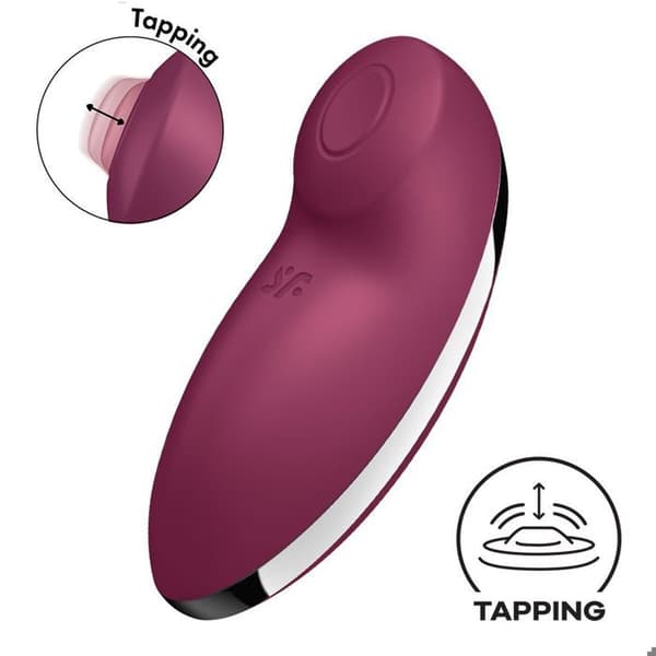 Vibrator - SATISFYER - TAP & CLIMAX 2 - Mjuk silikon - 11 vibrationsprogram - Röd