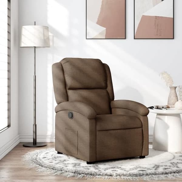 vidaXL Fåtölj med lutning Brun Tyg 371755