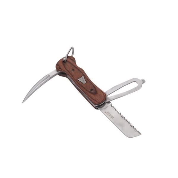 Multifunktionell marin kniv med läderhölster