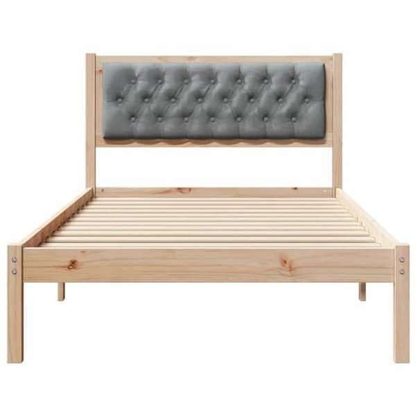vidaXL Sängram Ljusgrå 100 x 200 cm Massivt trä 878209
