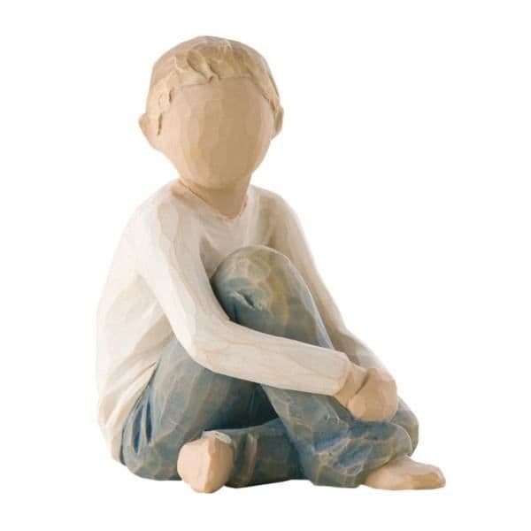 Willow Tree Caring Child Figurine - Pojke - Höjd 7,5 cm - Willow Tree Range