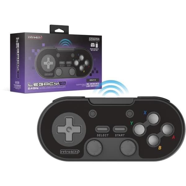 Trådlös kontroller - RetroBit Legacy 16 - Svart - Switch, PC, Steam, Raspberry Pi, SNES, Android