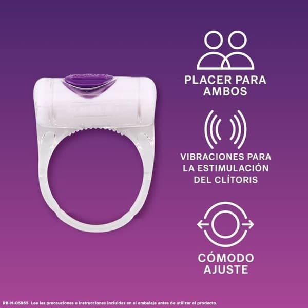 Vibrerande ring - Durex - Intensiv orgasmisk ringvibe - Svart - Vibration - För vuxna