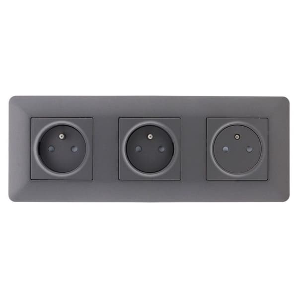 Triple pris affleurande Artezo 2P+T + låda - titan - Zenitech