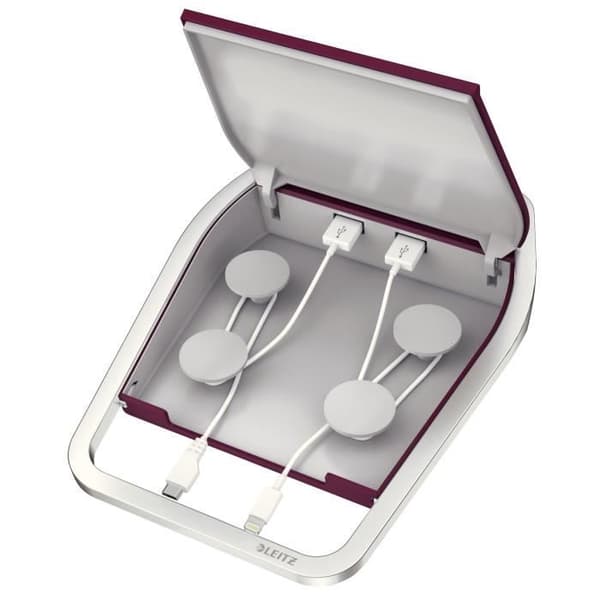 LEITZ - Laddstation Stil 2 USB-portar - röd