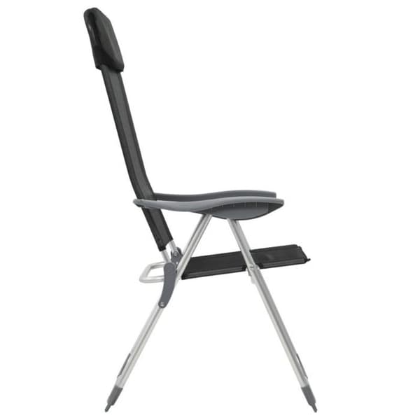 vidaXL Camping Klappstol 2 st Svart Aluminium