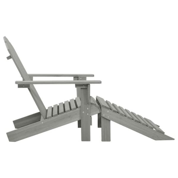vidaXL Trädgårdsstol med Ottoman Wood Grey 45700