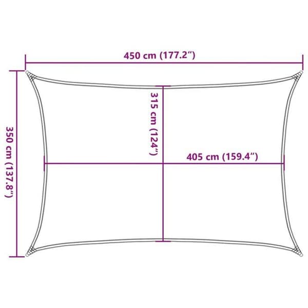 vidaXL Skuggväv 160 g/m² rektangulär ljusgrå 3,5x4,5m PEHD 4001988