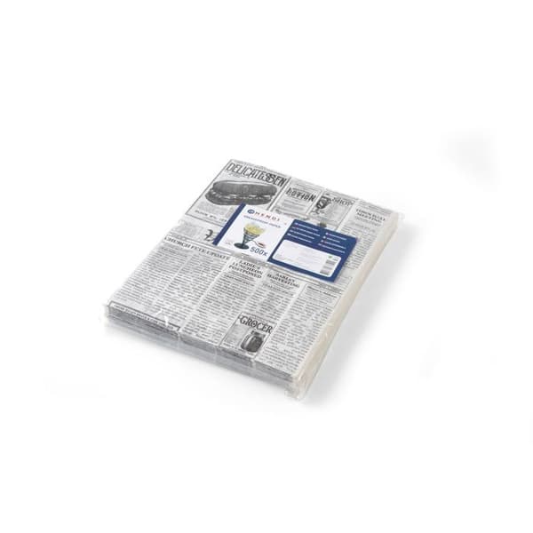 Bakplåtspapper - HENDI - Tidningstryck - 200 x 250 mm - 500 ark - Vit