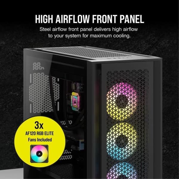 PC-chassi - CORSAIR - FRAME 5000D RS ARGB Airflow - Mid-Tower - Svart - CC-9011309-WW