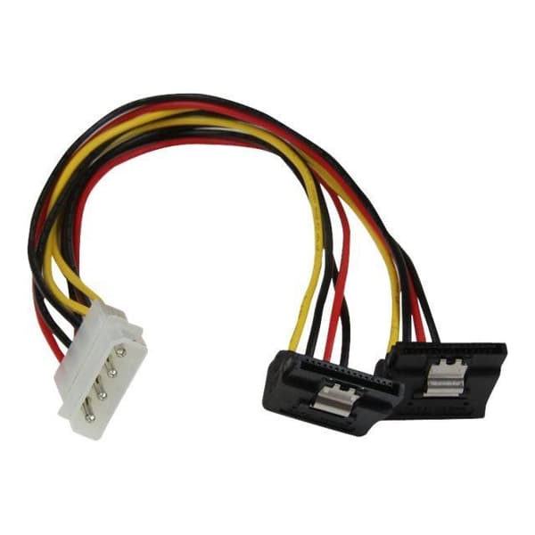 LP4 till 2 SATA Right Angle Power Y splitterkabel - STARTECH - 30 cm - Låst