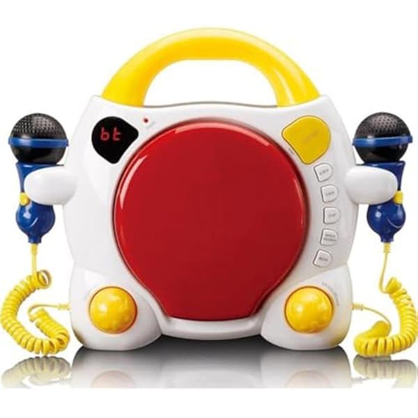 CD-spelare - LENCO - KCD-011 - Bluetooth 5.0 - Stötsäker - 2 Mikrofoner Karaoke