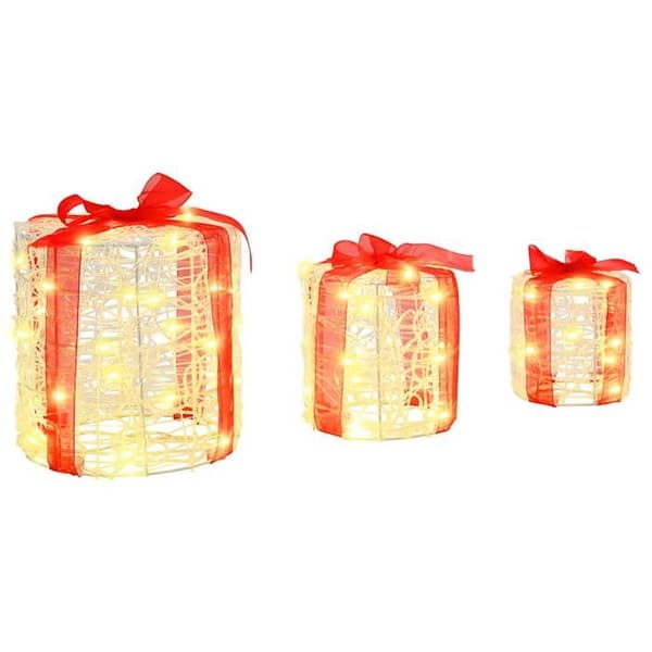 Presentförpackning - VIDAXL - 42019084 - 3 delar - Varm vit - 20 x 20 x 21 cm