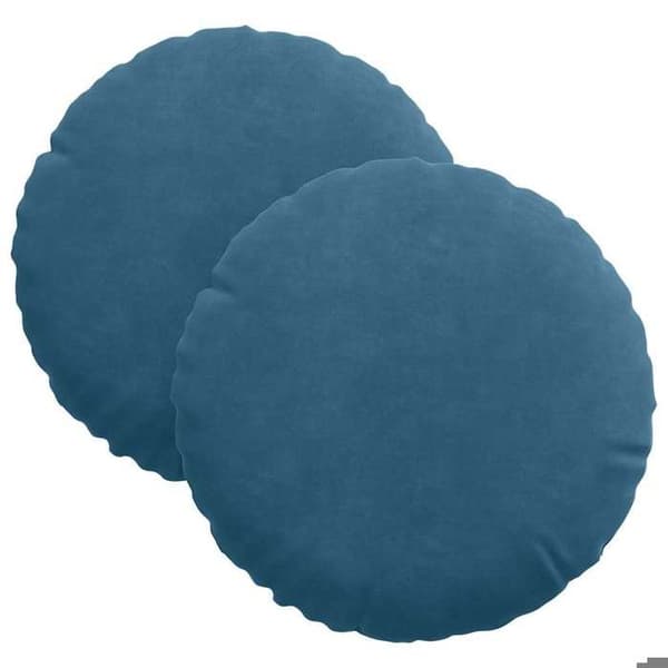 vidaXL Sittkuddar 2 st Blå Ø30 x 13 cm Sammet 42014099